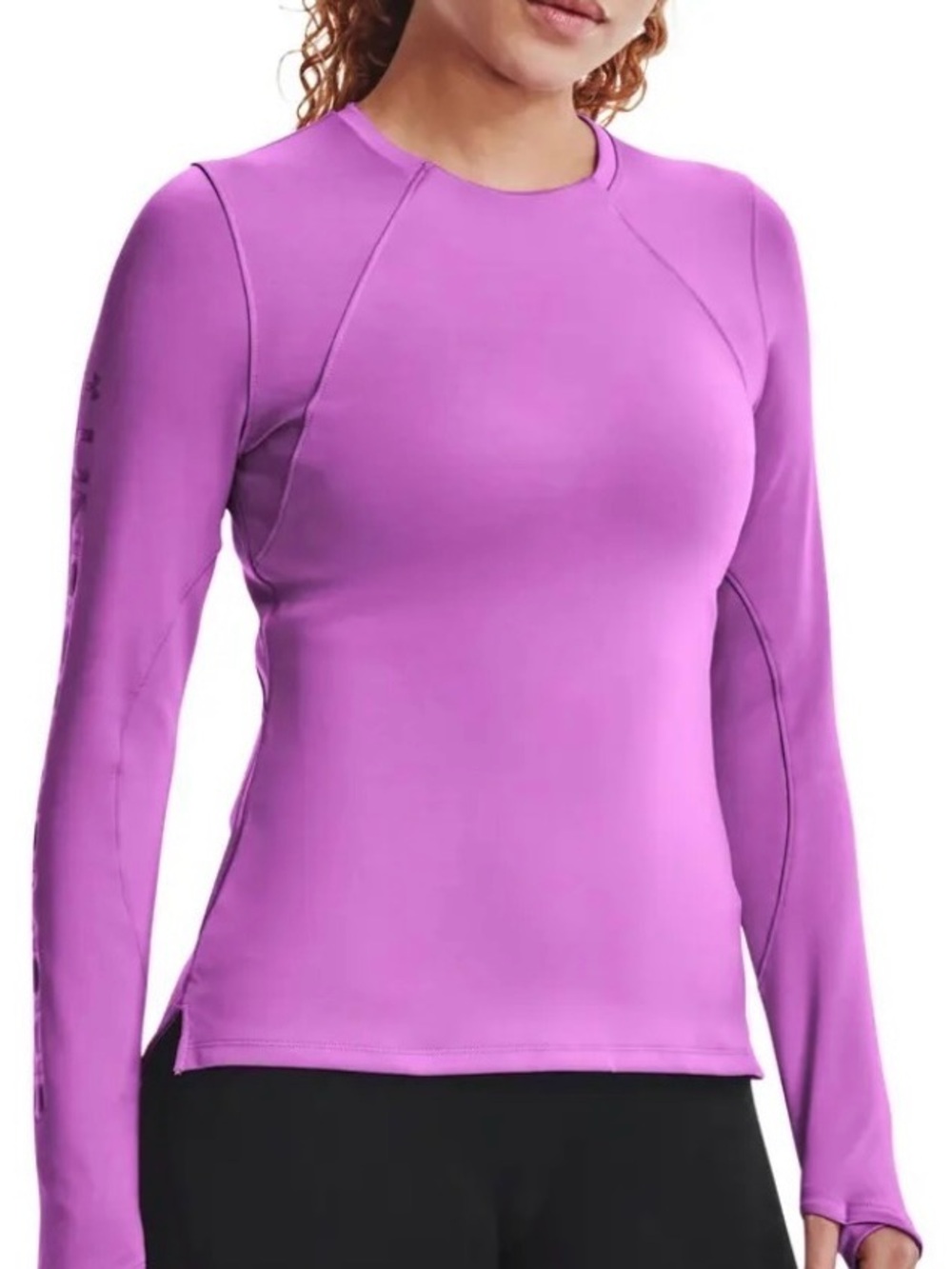 Under Armour Coldgear Purple Longsleeve Athletic Running Top LG Fitted